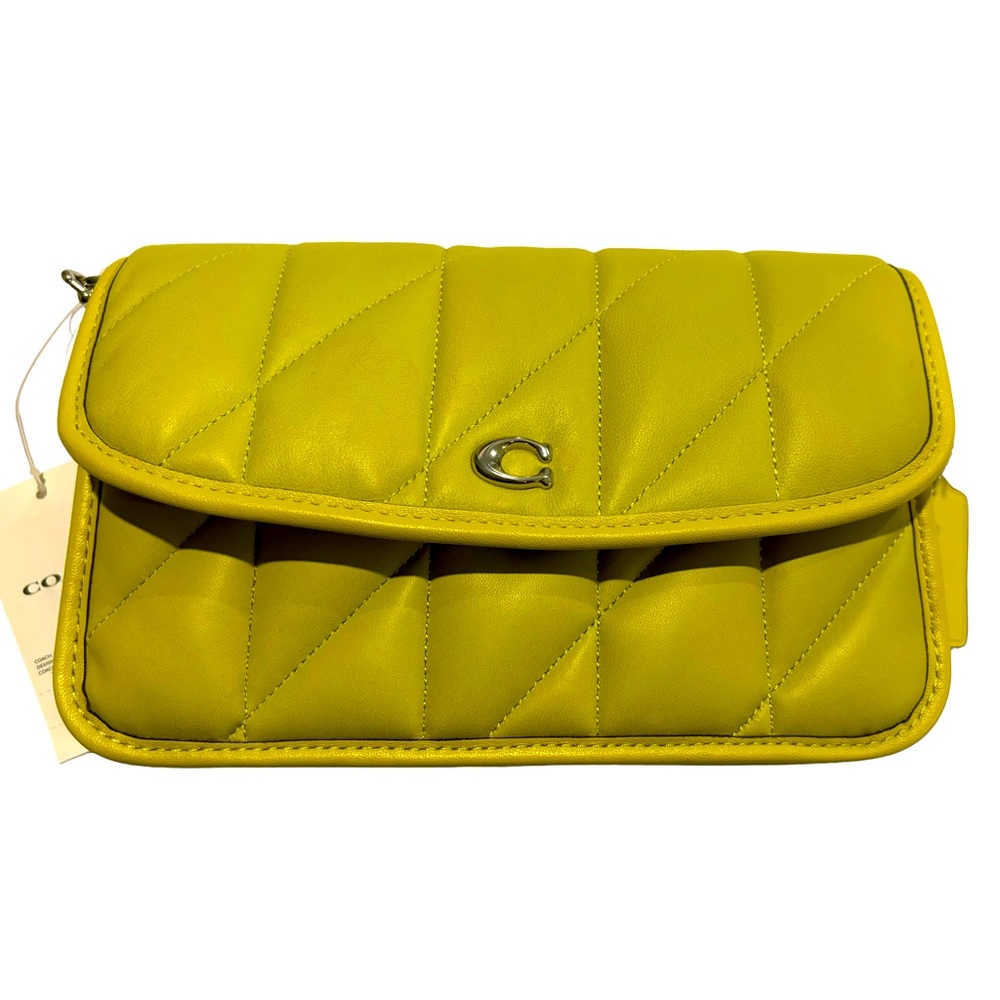 NWT Coach quilted pillow Hayden Key Lime Leather, crossbody clutch bag NWT$ 295